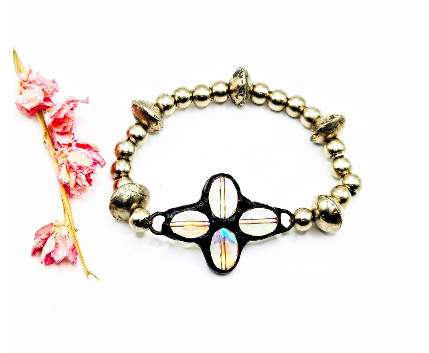 Vintage Style Boho Cross Bracelet * One-of-Kind Jewelry