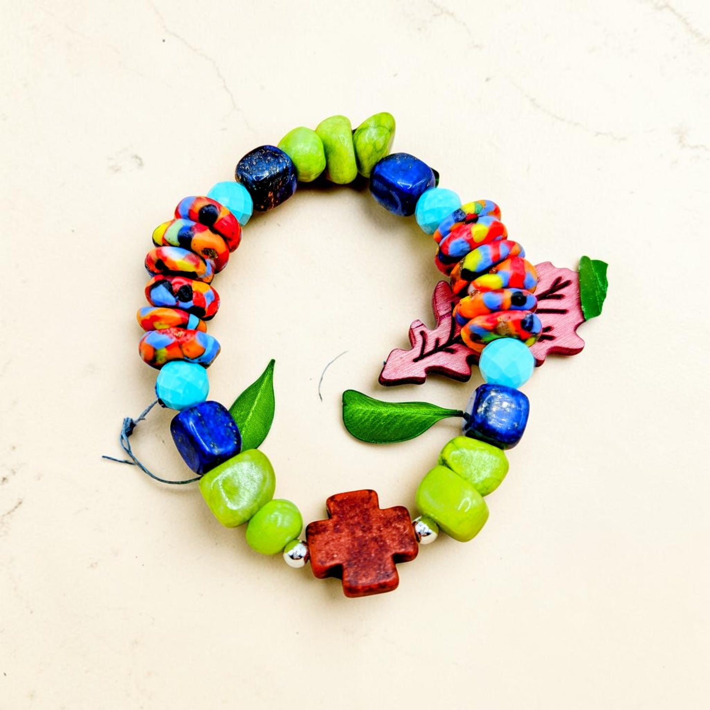 Boho Color Splash Cross Bracelet