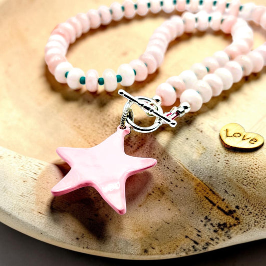 Blush Pink Boho Necklace