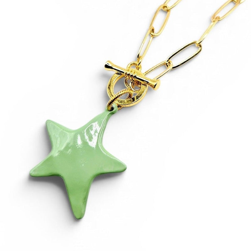 Gold-Filled Enamel Star Necklace