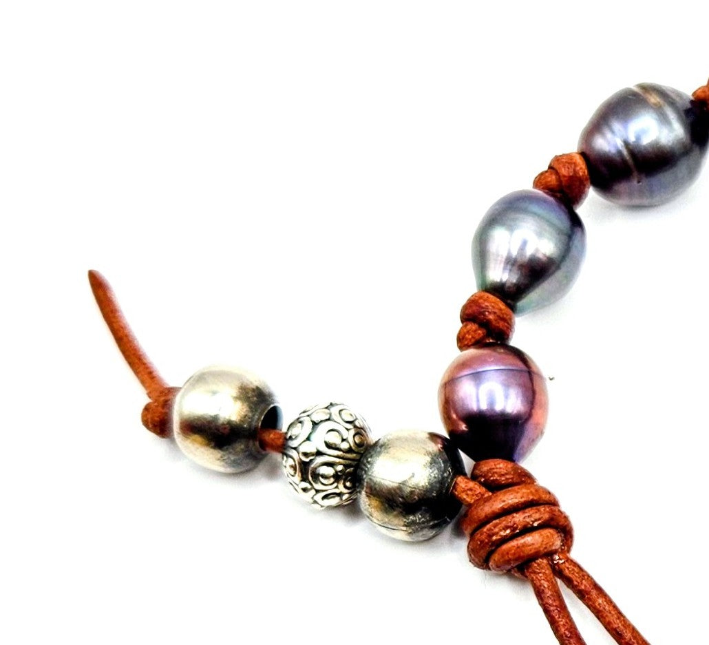 Boho Peacock Pearl Bracelet  ||Genuine Navajo Pearls