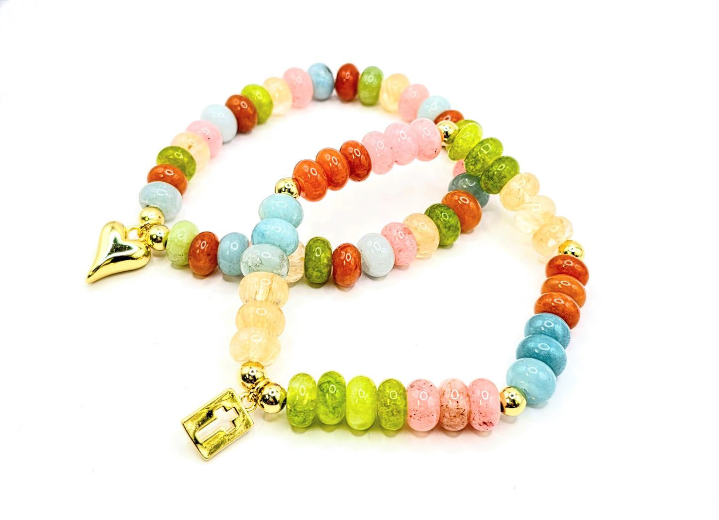 14K Gold Filled Jade Stretch Bracelets * Sold separately