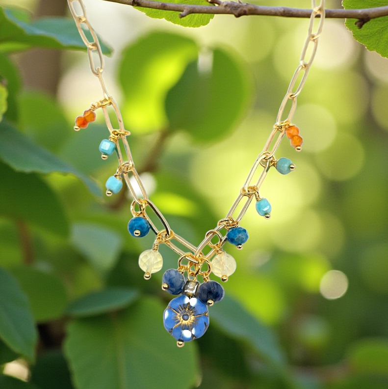 Minimalist Gemstone Charm Necklace * AVAILABLE ON ETSY www.blueriverboho.etsy.com