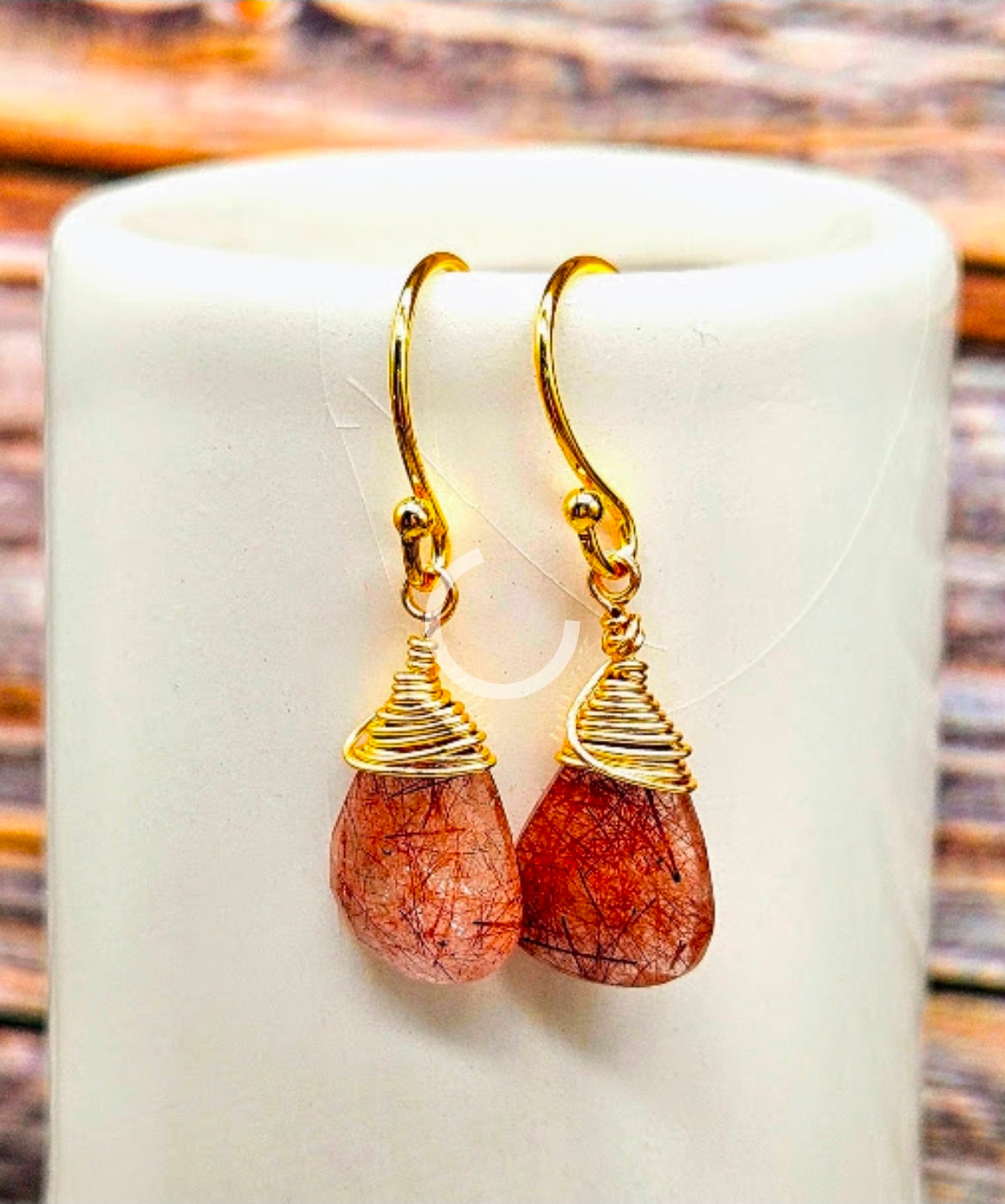 Rutilated Quartz Drop Earrings