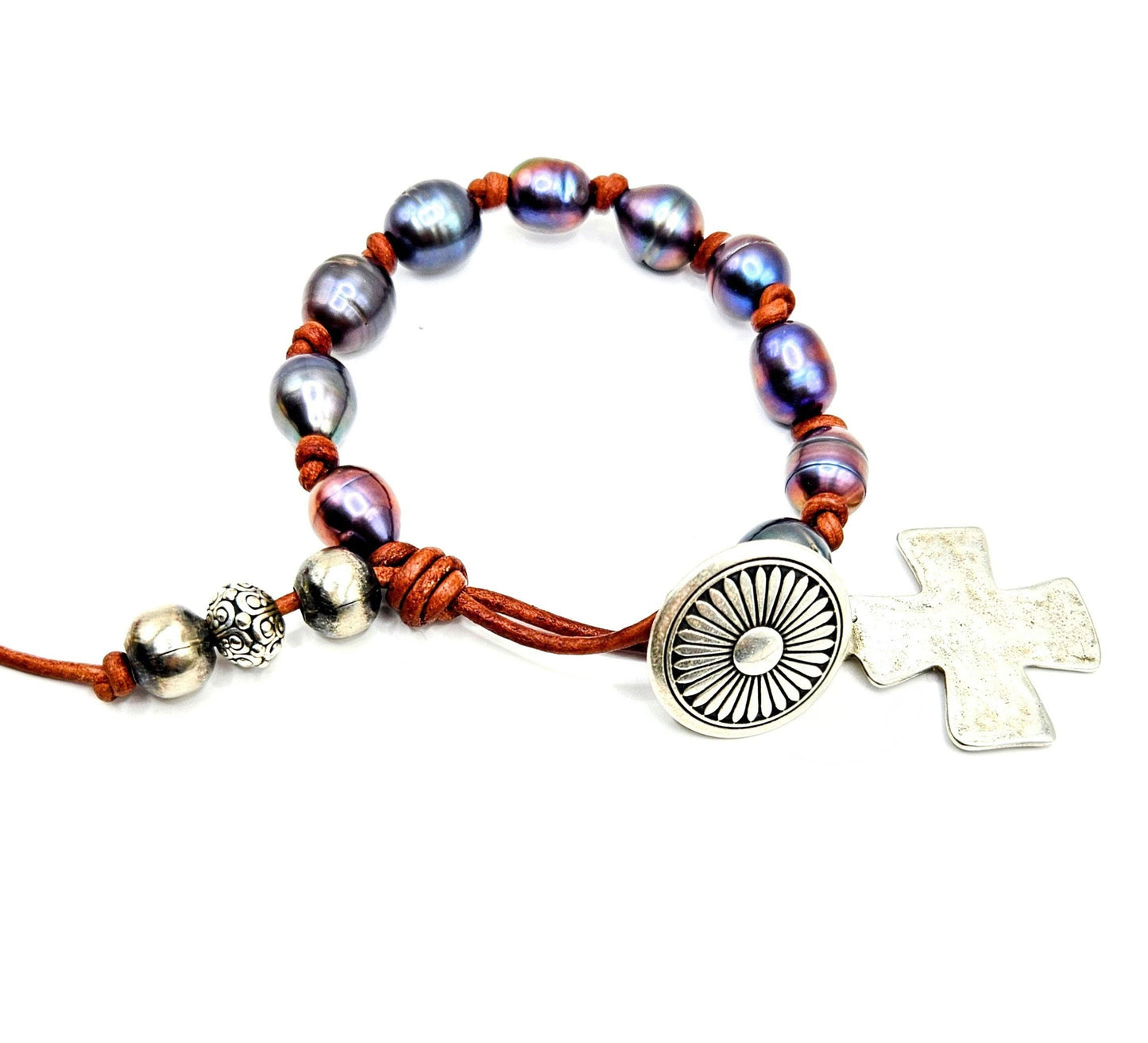 Boho Peacock Pearl Bracelet  ||Genuine Navajo Pearls