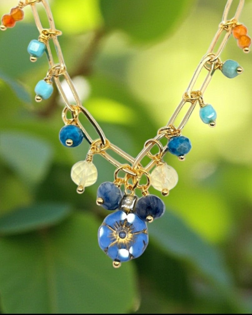 Minimalist Gemstone Charm Necklace * AVAILABLE ON ETSY www.blueriverboho.etsy.com