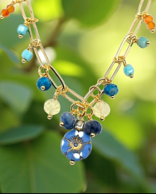 Brynn Minimalist Gemstone Charm Necklace