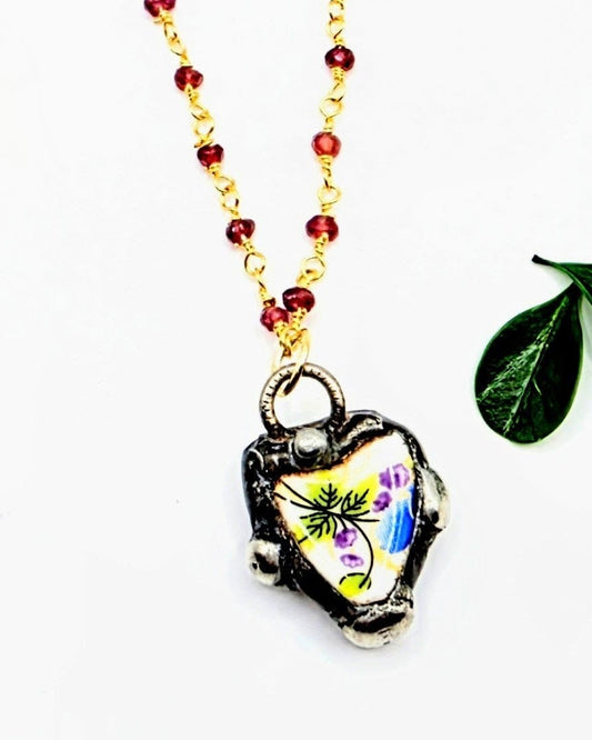 Petals & Promise Garnet Necklace AVAILABLE thru ETSY www.blueriverboho.etsy.com