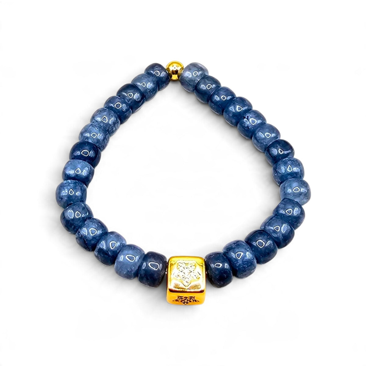 Blue Jade Beaded Bracelet