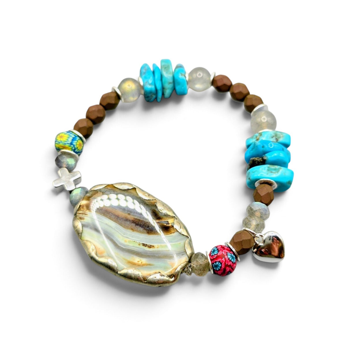 Desert Tide | Turquoise,Labradorite Stretch Bracelet