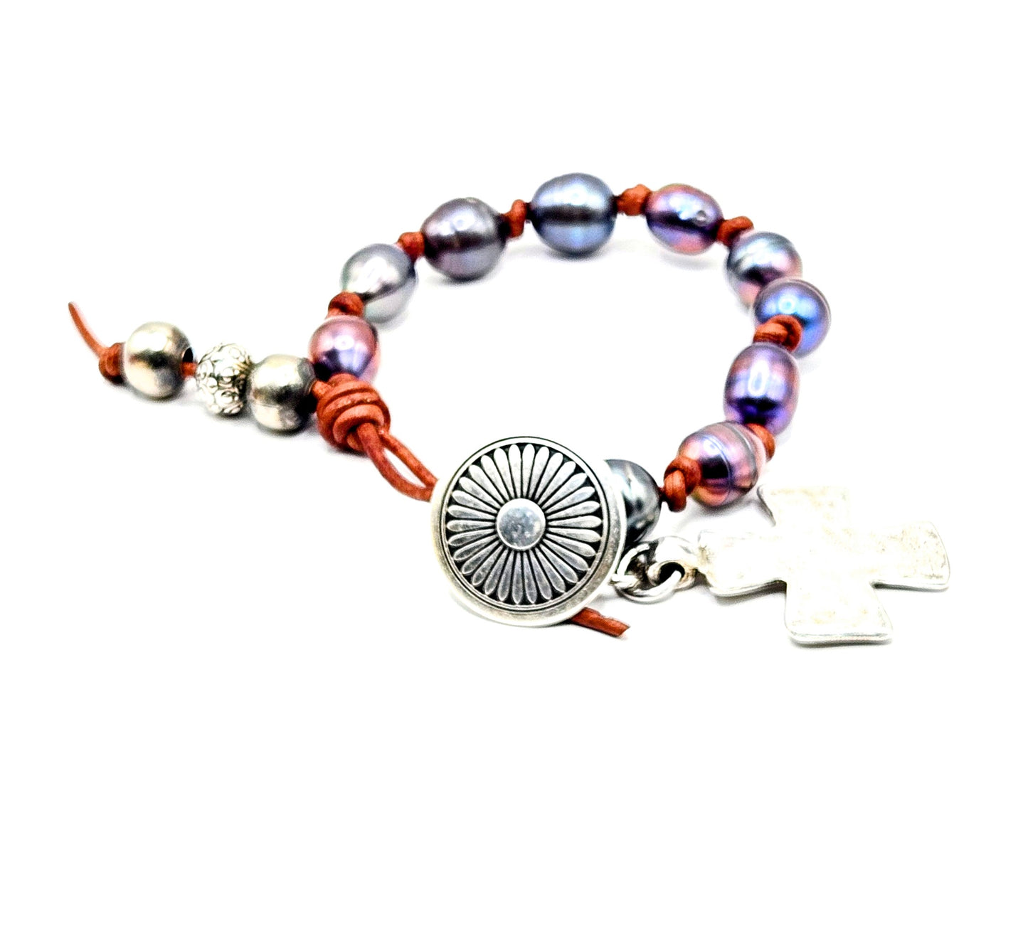 Boho Peacock Pearl Bracelet  ||Genuine Navajo Pearls