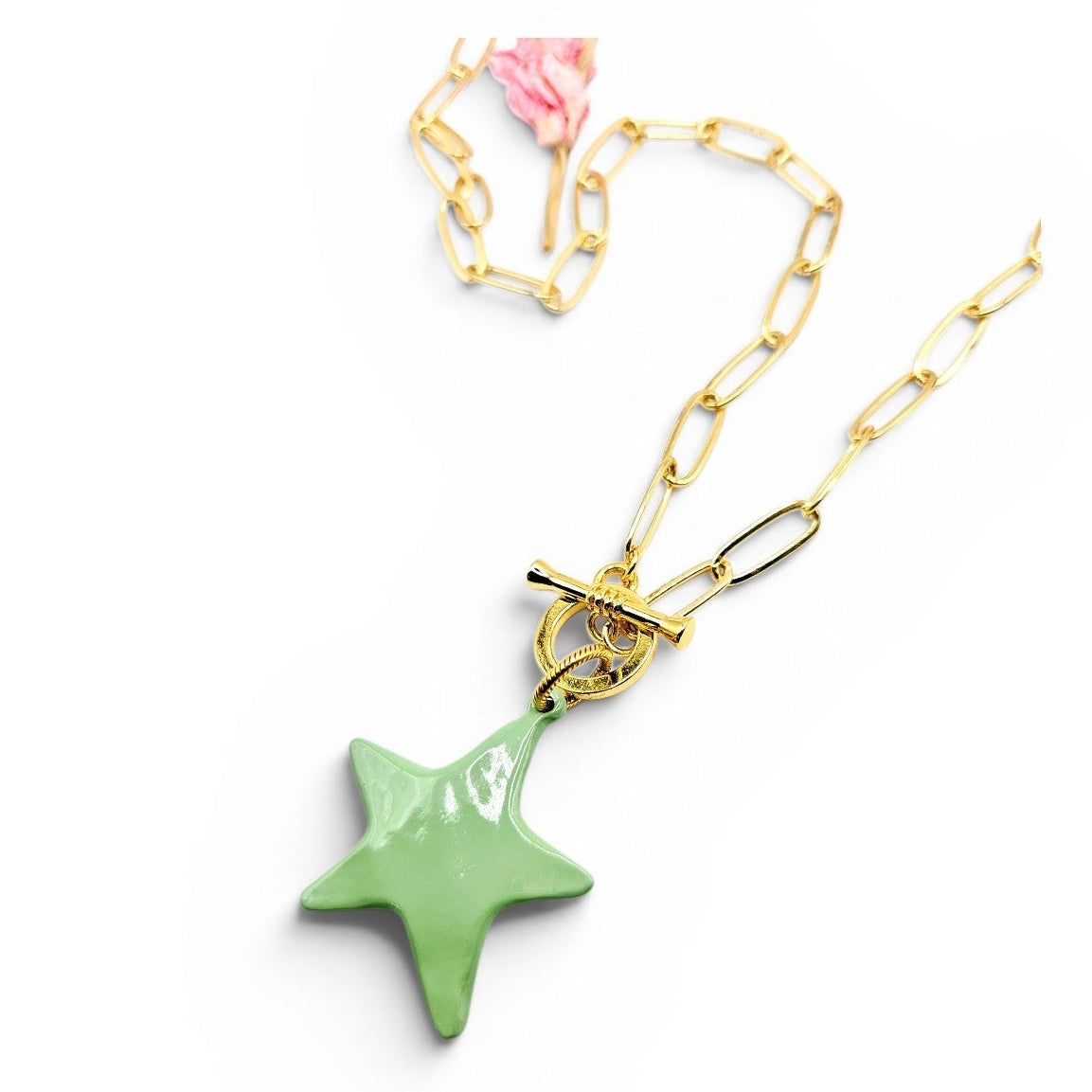 Gold-Filled Enamel Star Necklace