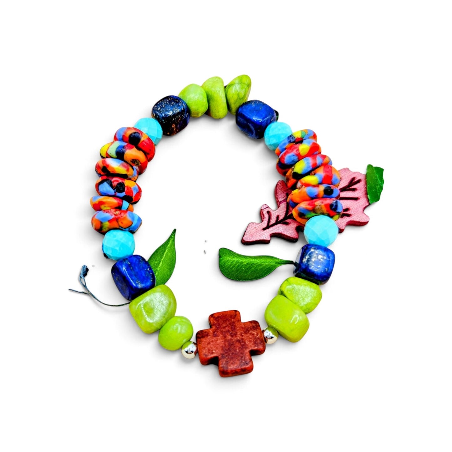 Boho Color Splash Cross Bracelet