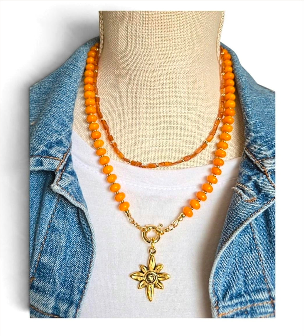 Fall Trendy Boho Cross Necklace//Removable Pendant
