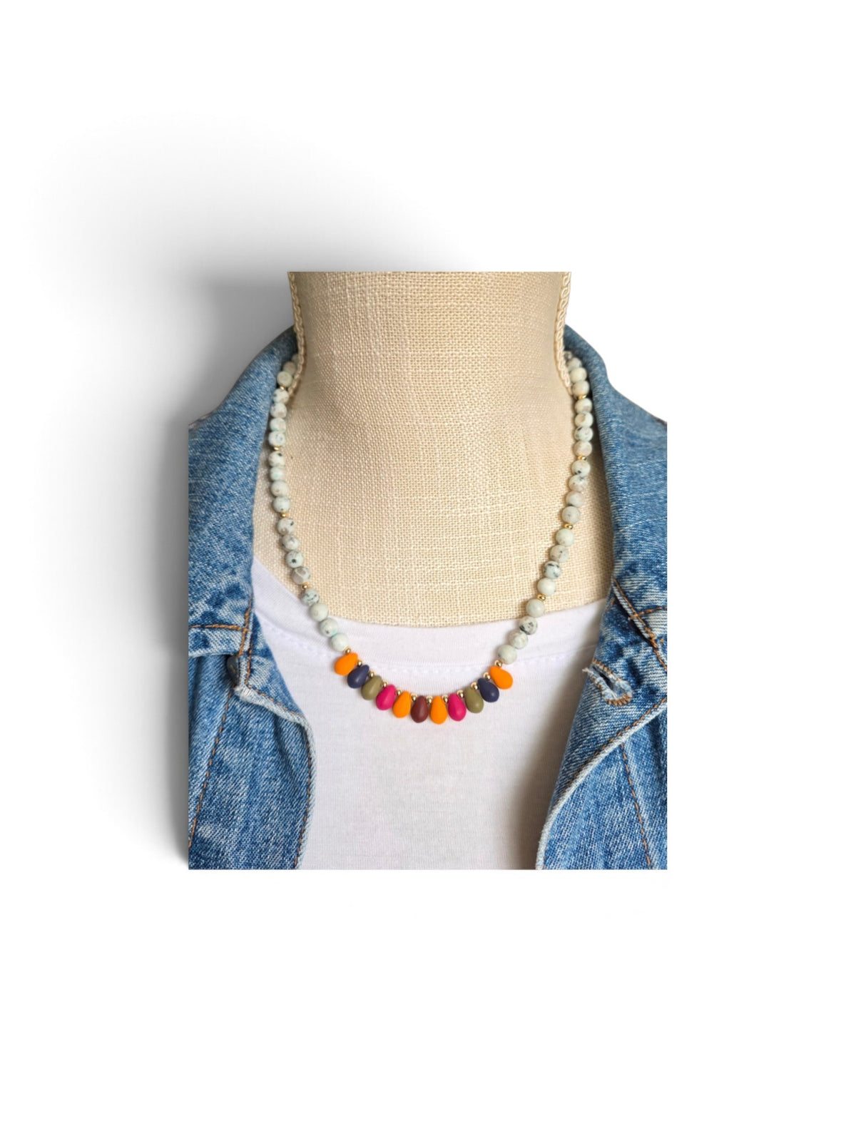 Kiwi Jasper Gemstone Necklace