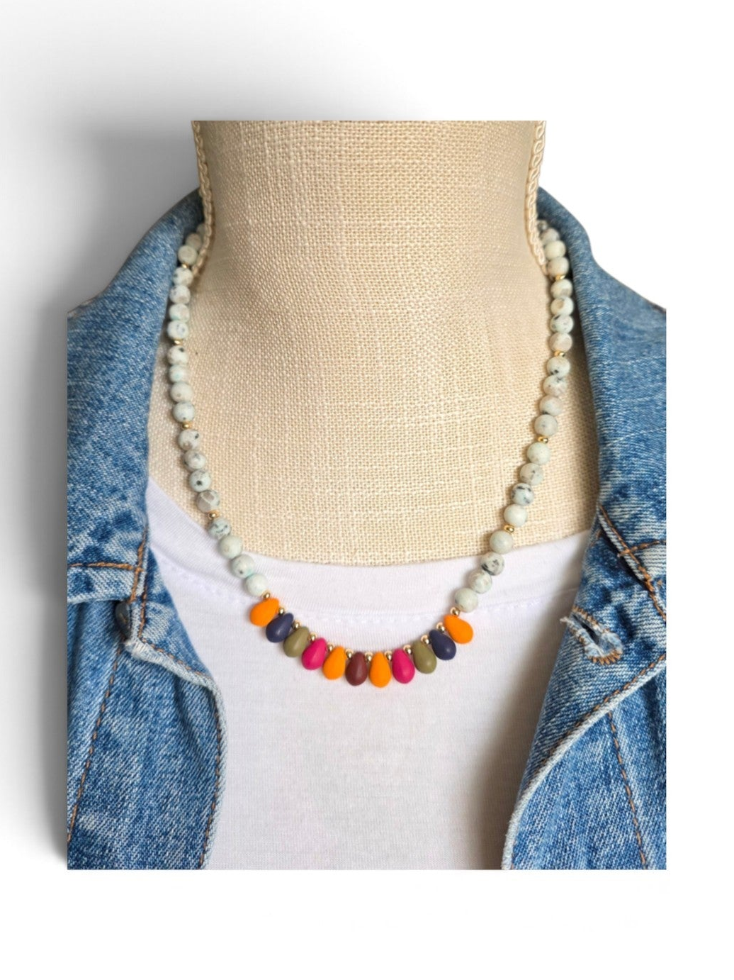 Kiwi Jasper Gemstone Necklace