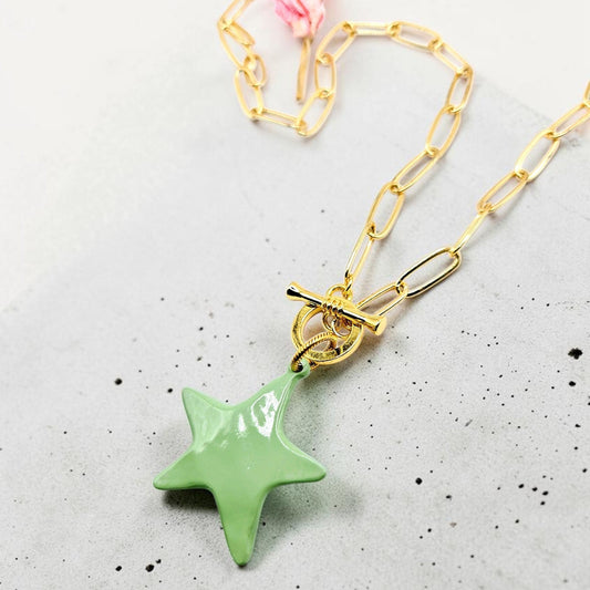 Gold-Filled Enamel Star Necklace